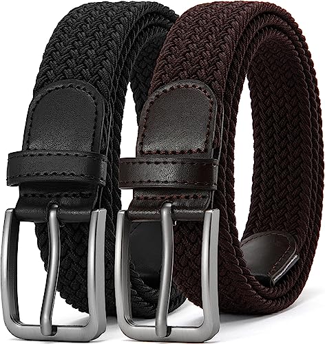 DOOPAI Stretchgürtel Herren 2 Stücke Gürtel Herren Elastischer, lässiger Stoff-Golfgürtel von DOOPAI