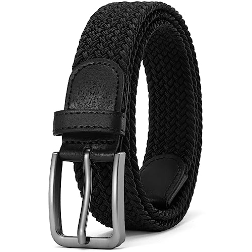 DOOPAI Stretchgürtel Herren Schwarz Gürtel Herren Elastischer, lässiger Stoff-Golfgürtel 140cm von DOOPAI