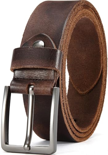 DOOPAI Gürtel Herren,Vollledergürtel Casual Arbeits,Cowboy Anzug Ledergürtel,Einstellbare Gürtel von DOOPAI