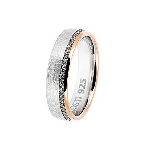 DOOSTI Partnerring/Freundschaftsring BICOLOR 925/- Silber – inkl. Gratis Gravur (58 (18.5)) von DOOSTI
