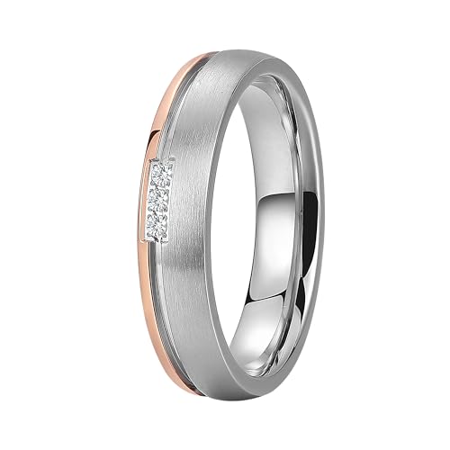 DOOSTI Partnerring/Freundschaftsring DAINTY BICOLOR Chirurgischer Edelstahl 316L – inkl. Gratis Gravur (60 (19.1)) von DOOSTI