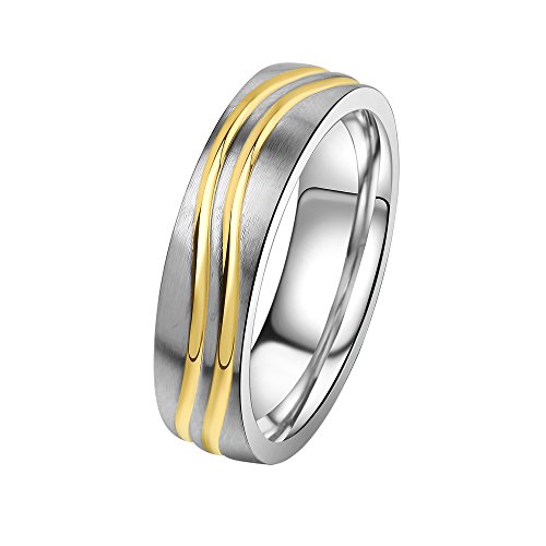 DOOSTI Partnerring/Trauring Bicolor Chirurgischer Edelstahl - inkl. Gratis Gravur von DOOSTI