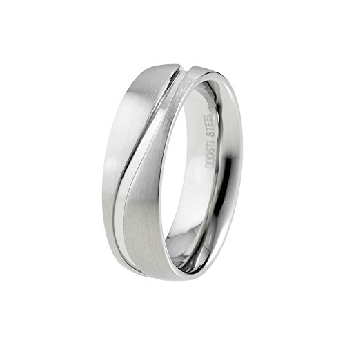DOOSTI Partnerring/Trauring Glamour Wave Chirurgischer Edelstahl - mit Gratis Gravur von DOOSTI