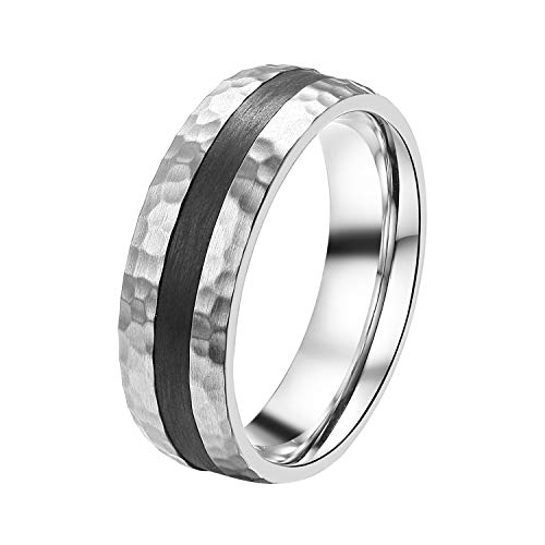 DOOSTI Partnerring/Trauring STRONG chirugischer Edelstahl mit Carbon – inkl. Gratis Gravur von DOOSTI