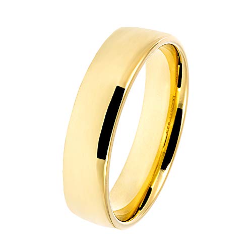 DOOSTI Trauring/Partnerring CROWN Silber 925 hochwertig gelbgold vergoldet – inkl. Gratis Gravur von DOOSTI