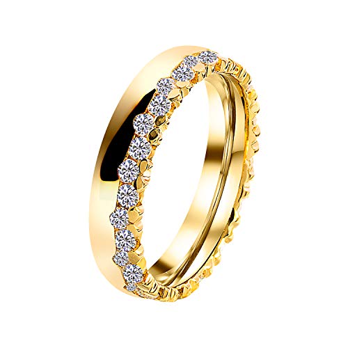 DOOSTI Trauring/Partnerring CROWN Silber 925 hochwertig gelbgold vergoldet – inkl. Gratis Gravur von DOOSTI