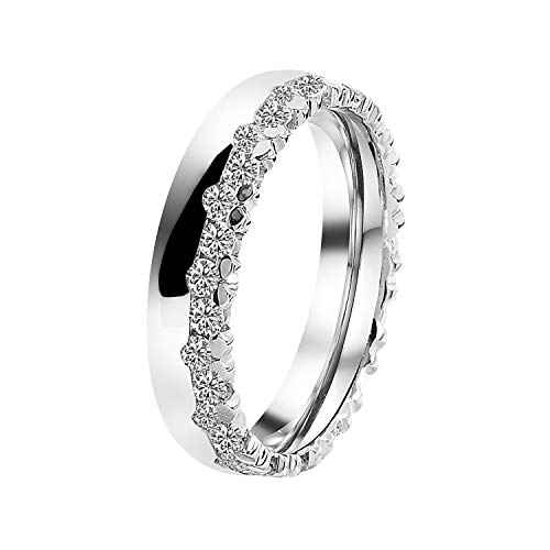 DOOSTI Trauring/Partnerring CROWN Silber 925 rhodiniert – inkl. Gratis Gravur von DOOSTI