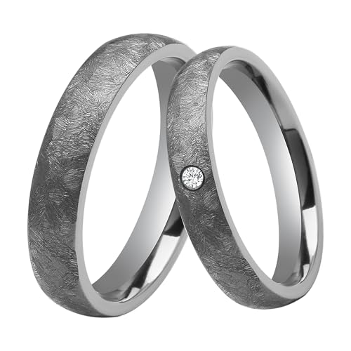 DOOSTI Trauring/Partnerring MOMENTS Tantal 999 - Bicolor mit Moissanite Stein - Damen und Herren Variante mit Gratis Gravur (Ring mit Stein, 56) von DOOSTI