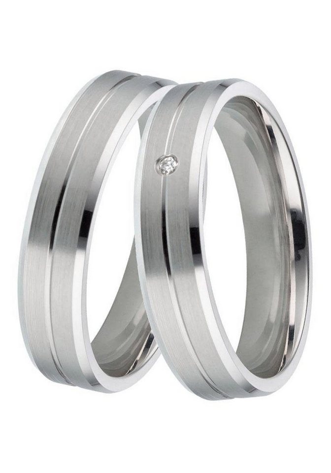 DOOSTI Trauring Schmuck Geschenk Silber 925 Trauring Ehering Partnerring LIEBE, Made in Germany, wahlweise mit oder ohne Brillant von DOOSTI