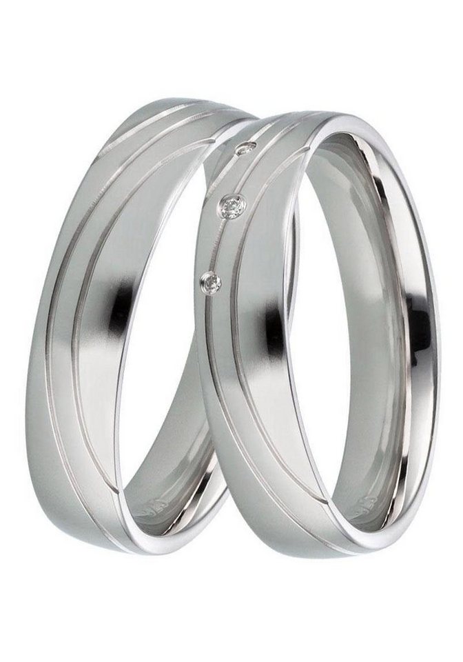 DOOSTI Trauring Schmuck Geschenk Silber 925 Trauring Ehering Partnerring LIEBE, Made in Germany, wahlweise mit oder ohne Brillanten von DOOSTI