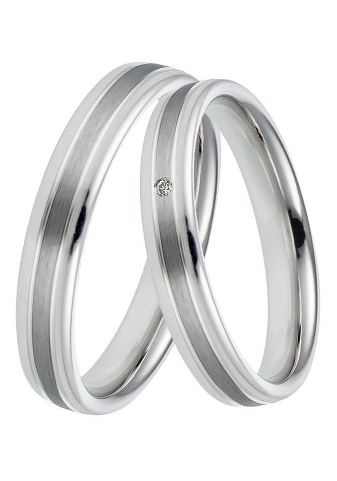 DOOSTI Trauring Schmuck Geschenk Silber 925 Trauring Ehering Partnerring LIEBE, Made in Germany, wahlweise mit oder ohne Brillant von DOOSTI