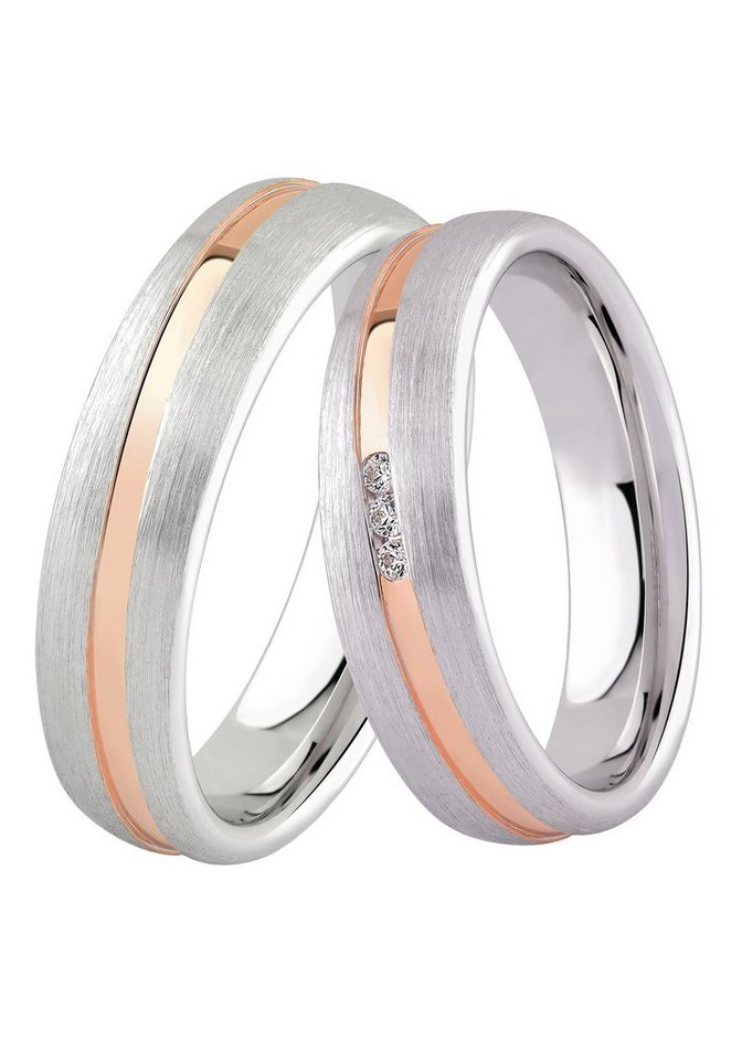 DOOSTI Trauring Schmuck Geschenk Silber 925 Trauring Ehering Partnerring LIEBE, wahlweise mit oder ohne Zirkonia von DOOSTI