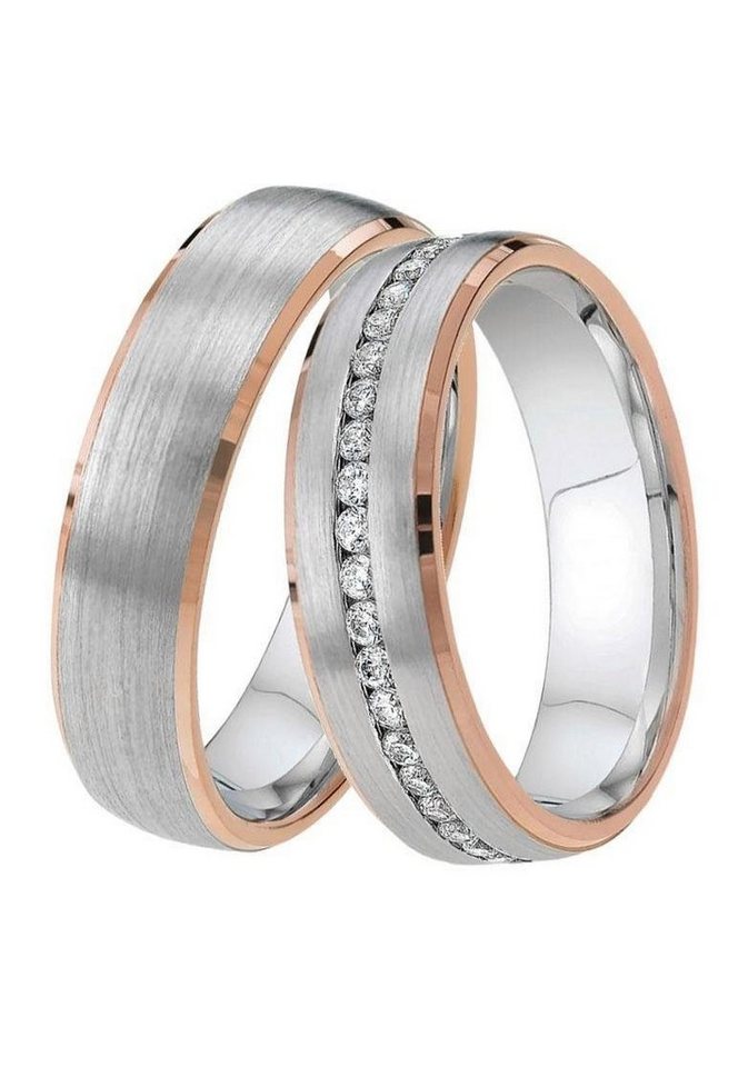 DOOSTI Trauring Schmuck Geschenk Silber 925 Trauring Ehering Partnerring LIEBE, Made in Germany - wahlweise mit oder ohne Zirkonia von DOOSTI