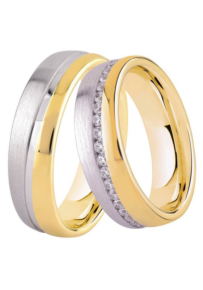 DOOSTI Trauring Schmuck Geschenk Silber 925 Trauring Ehering Partnerring LIEBE, wahlweise mit oder ohne Zirkonia von DOOSTI