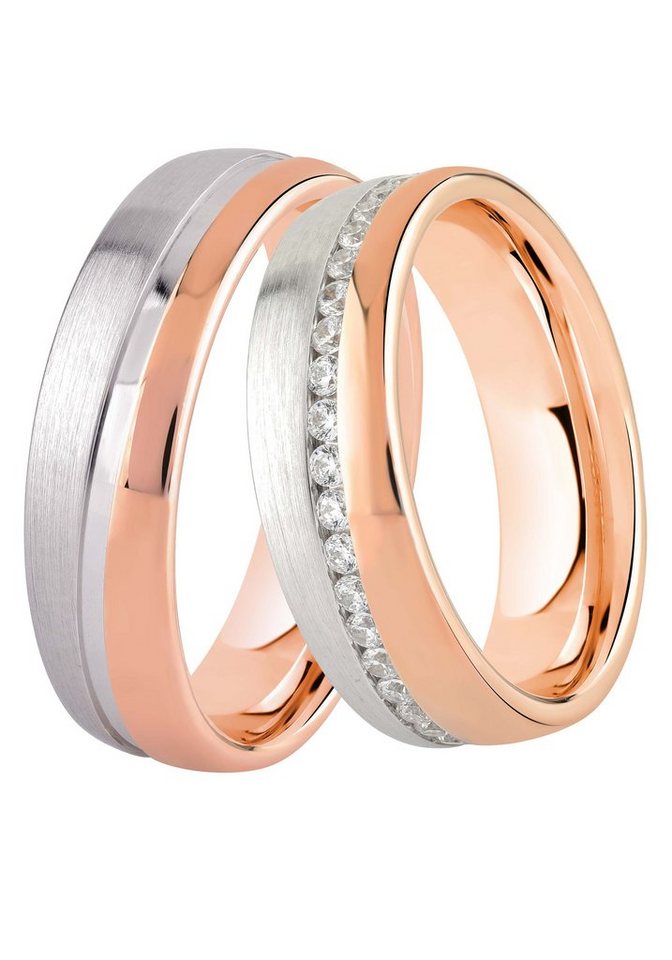 DOOSTI Trauring Schmuck Geschenk Silber 925 Trauring Ehering Partnerring LIEBE, wahlweise mit oder ohne Zirkonia von DOOSTI