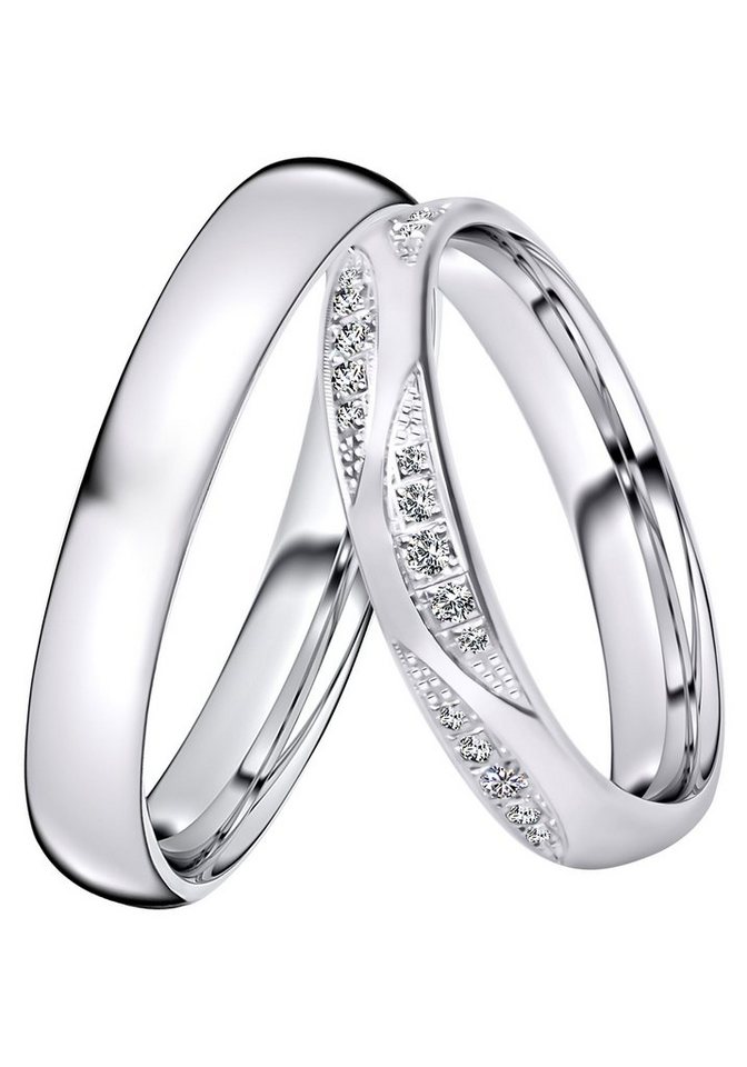 DOOSTI Trauring Schmuck Geschenk Silber 925 Trauring Ehering Partnerring LIEBE, wahlweise mit oder ohne Zirkonia von DOOSTI