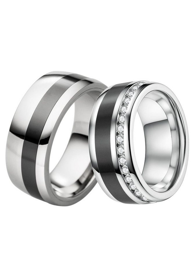DOOSTI Trauring Schmuck Geschenk Edelstahl Trauring Ehering Partnerring LIEBE, Made in Germany - wahlweise mit oder ohne Zirkonia von DOOSTI