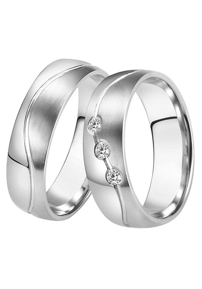 DOOSTI Trauring Schmuck Geschenk Edelstahl Trauring Ehering Partnerring LIEBE, Made in Germany - wahlweise mit oder ohne Zirkonia von DOOSTI