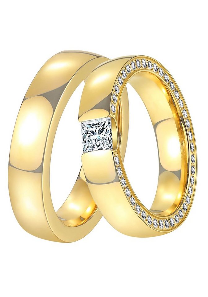 DOOSTI Trauring Schmuck Geschenk Edelstahl Trauring Ehering Partnerring LIEBE, wahlweise mit oder ohne Zirkonia DOOSTI Trauring Schmuck Geschenk Edelstahl Trauring Ehering Partnerring LIEBE, wahlweise mit oder ohne Zirkonia von DOOSTI