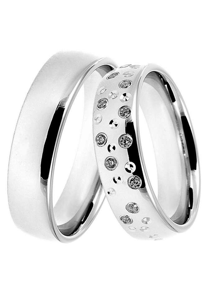 DOOSTI Trauring Schmuck Geschenk Silber 925 Trauring Ehering Partnerring LIEBE, Made in Germany - wahlweise mit oder ohne Zirkonia von DOOSTI