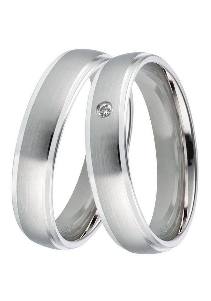 DOOSTI Trauring Schmuck Geschenk Silber 925 Trauring Ehering Partnerring LIEBE, Made in Germany, wahlweise mit oder ohne Brillant von DOOSTI