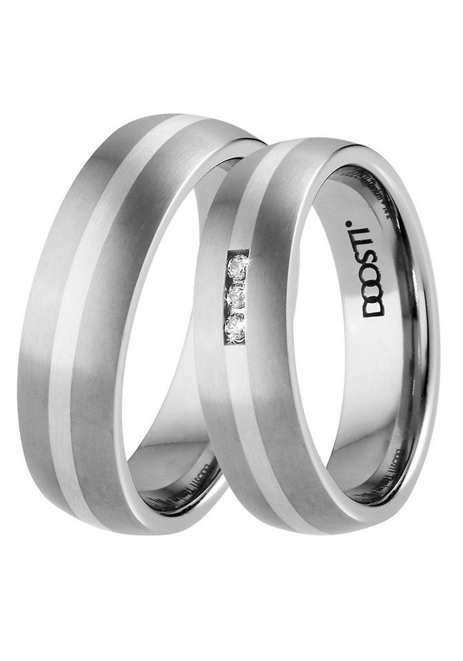 DOOSTI Trauring Schmuck Geschenk Silber 925 Trauring Ehering Partnerring LIEBE, Made in Germany - wahlweise mit oder ohne Zirkonia von DOOSTI