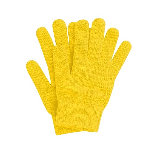 DOOVID Magische Handschuhe für Erwachsene – warme Stretch-Strick-Vollfinger-Handschuhe für Damen und Herren, gelb, Einheitsgröße von DOOVID