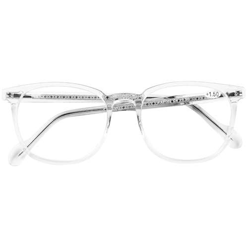 DOOViC Blaulichtfilter Lesebrille 1.5 Damen mit Blaulichtfilter Transparent Größe Runder Rahmen Computerbrille Lesehilfe mit Stärke DOOViC Blaulichtfilter Lesebrille 1.5 Damen mit Blaulichtfilter Transparent Größe Runder Rahmen Computerbrille Lesehilfe mit Stärke von DOOViC