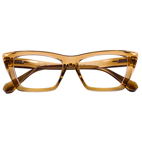 DOOViC Lesebrille 1,0 Damen Blaulichtfilter Khaki Katzenaugen Computerbrille Brille mit Sehstärke DOOViC Lesebrille 1,0 Damen Blaulichtfilter Khaki Katzenaugen Computerbrille Brille mit Sehstärke von DOOViC