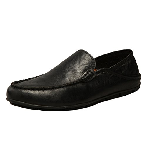 DOOXI Herren Mode Geschäft Slip On Freizeitschuhe Comfort Mokassins Loafers Schuhe Flach Fahrenschuhe Schwarz 44 von DOOXI