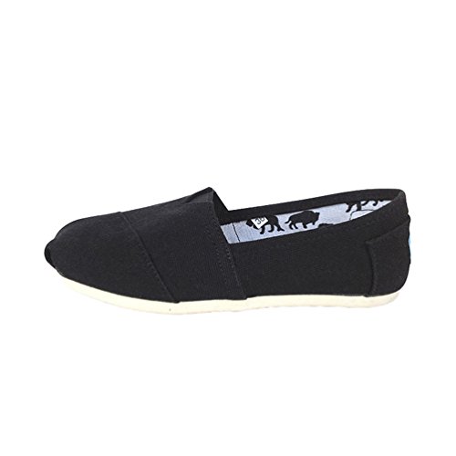 Dooxi Unisex-Erwachsene Freizeit Loafers Comfort Espadrilles Mode Einfarbig Slip on Flach Freizeitschuhe Schwarz 43(26.5cm) von Dooxi