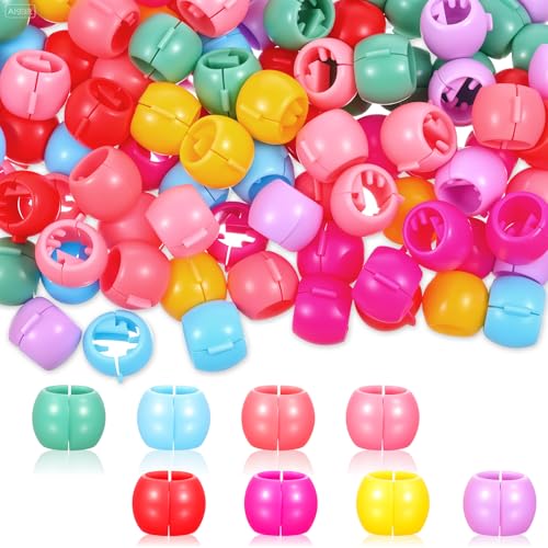 DOPENSPI 350 Stück Bunt Haarperlen zum Klipsen, Mini Haarspangens Bunt Kunststoff Haarperlen Mini Rund Haarclips Haarschmuck Kinder Perlen Kunststoff Haarclips für Haarschmuck Mädchen Kinder von DOPENSPI