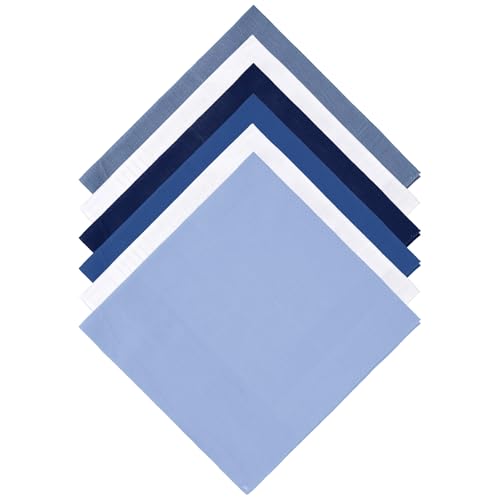 DOPENSPI 6 Stück Baumwolle Einstecktuch für Herren, 40x40cm Weiches Stofftaschentücher Männer Herrentaschentücher in Einfarbig Uni Einstecktuch Stoff Taschentücher Herren von DOPENSPI