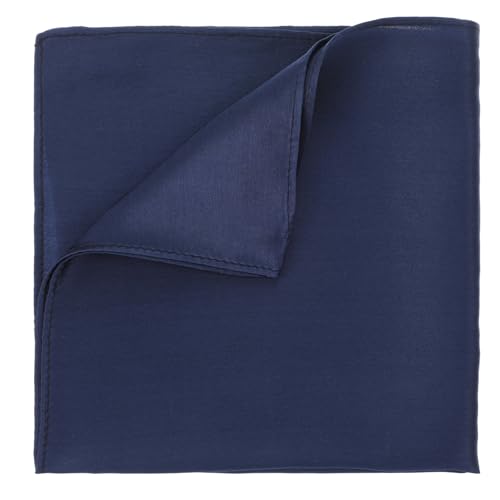 DOPENSPI Einstecktücher für Herren, 100% Echte Maulbeerseide, 35 x 35 cm Vorgefaltet Klassisch Weich Einfarbig(Marineblau) von DOPENSPI