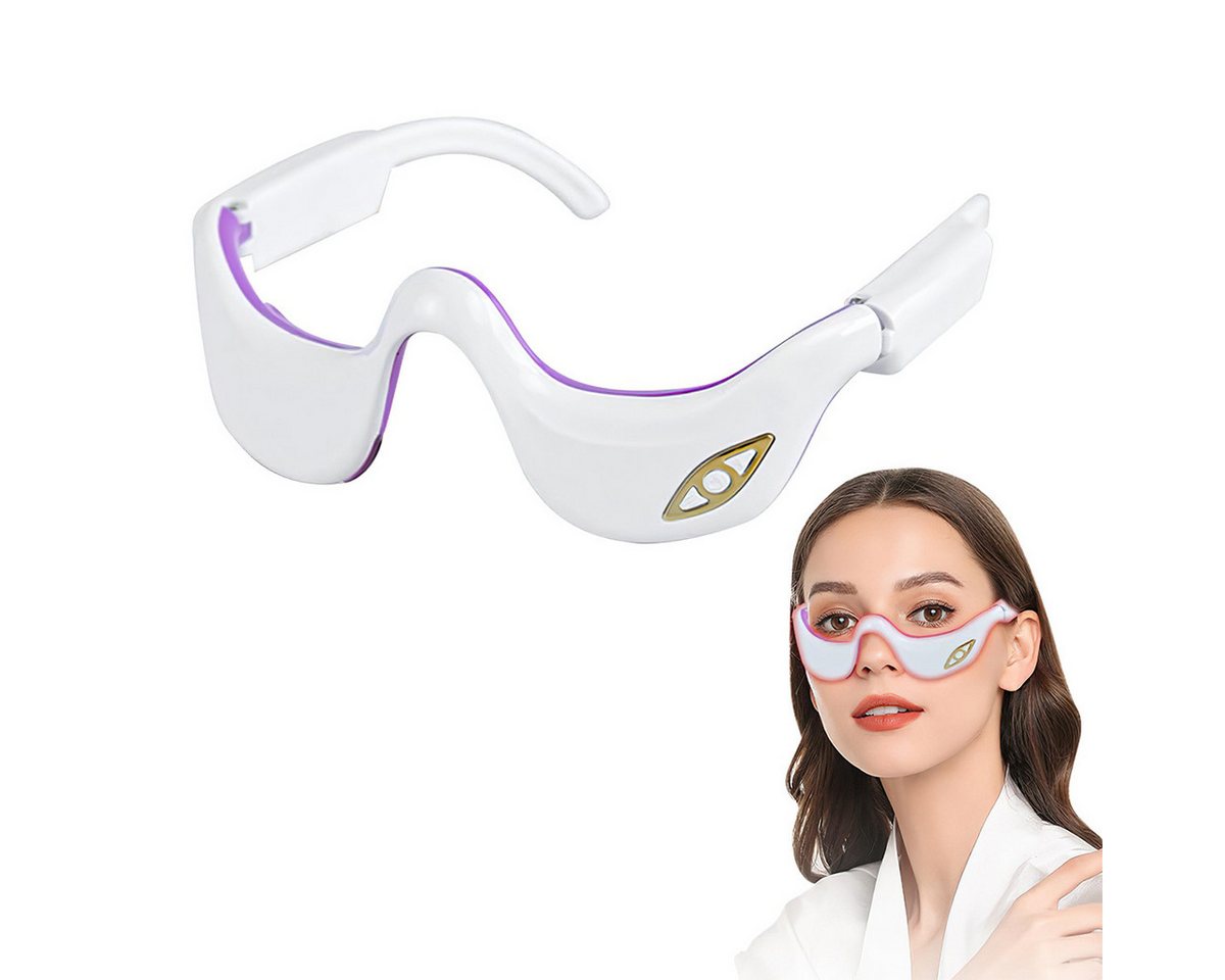 DOPWii Gesichtsmassagegerät Intelligentes Augenmassagegerät, Mikrostrom-Augenschutzgerät, heiße Kompresse, 3 Intensitätsstufen, kompakt und leicht von DOPWii