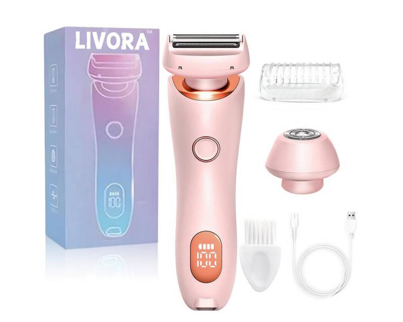 DOPWii Körperrasierer Elektrische Rasierer, 2-in-1 Elektrischer Nass- und Trockenrasierer, Elektrischer Rasierer für Frauen,Mit 2 Messerköpfen, LED-Anzeige von DOPWii