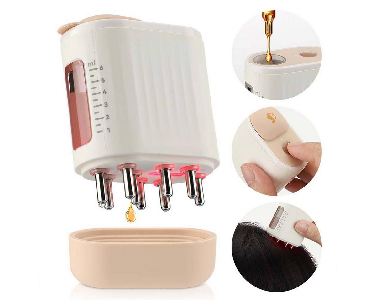 DOPWii Massagegerät Elektrischer Kopfhaut-Massagekamm mit rotem Licht und EMS-Mikrostrom von DOPWii