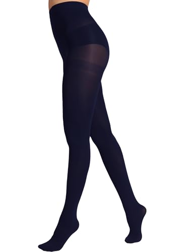 DORALLURE 240D Elastisch Halb-Blickdichte Strumpfhosen Damen, Control Top Dicke Thermo Strumpfhose von DORALLURE