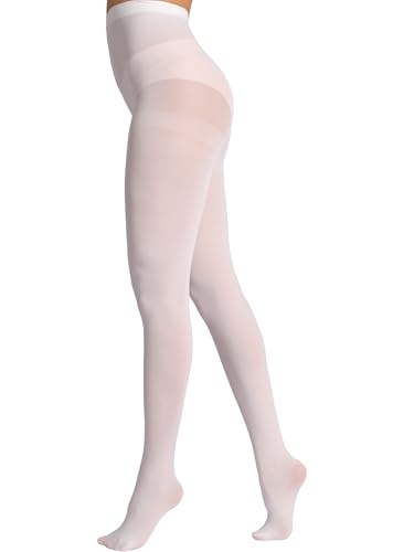 DORALLURE 240D Elastisch Halb-Blickdichte Strumpfhosen Damen, Control Top Dicke Thermo Strumpfhose von DORALLURE
