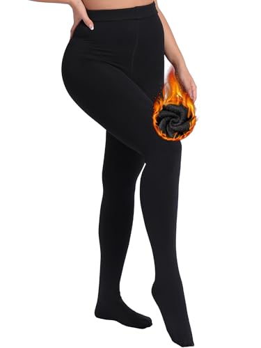 DORALLURE Thermo Strumpfhose Damen Blickdichte Winter Warme Gefütterte Strumpfhose von DORALLURE