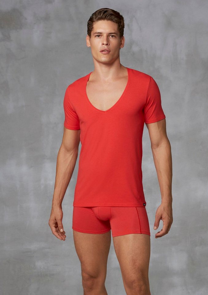 DOREANSE V-Shirt Herren Slim Fit T-Shirt mit tiefem V-Ausschnitt 2820 von DOREANSE
