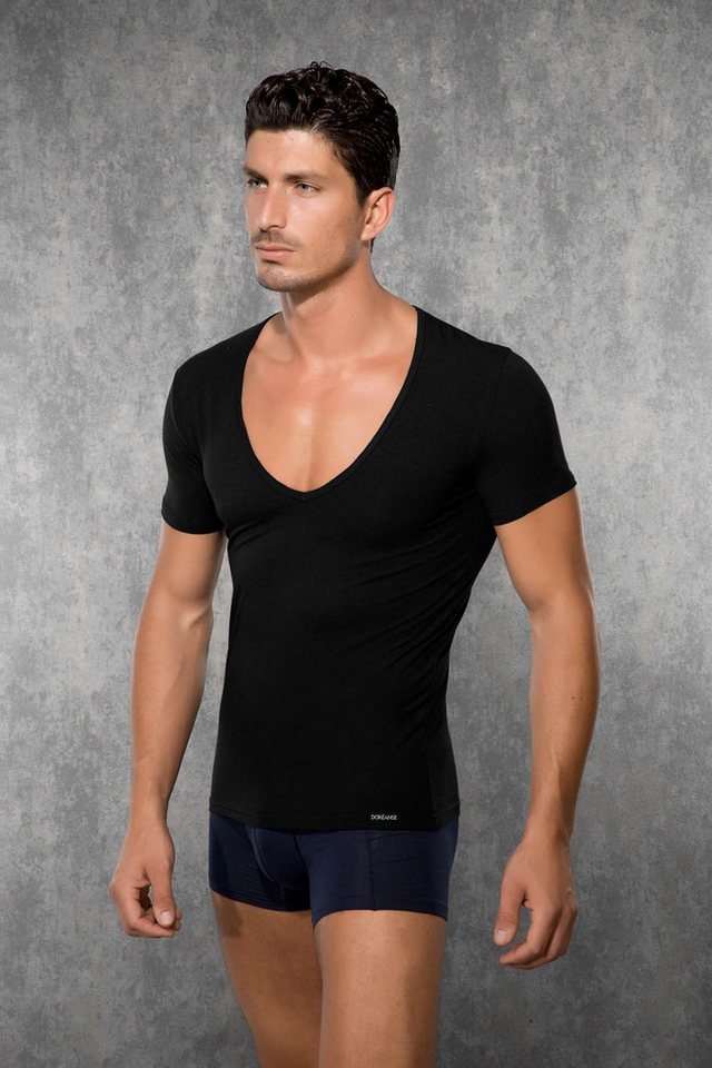 DOREANSE V-Shirt Herren Slim Fit T-Shirt mit tiefem V-Ausschnitt 2820 von DOREANSE
