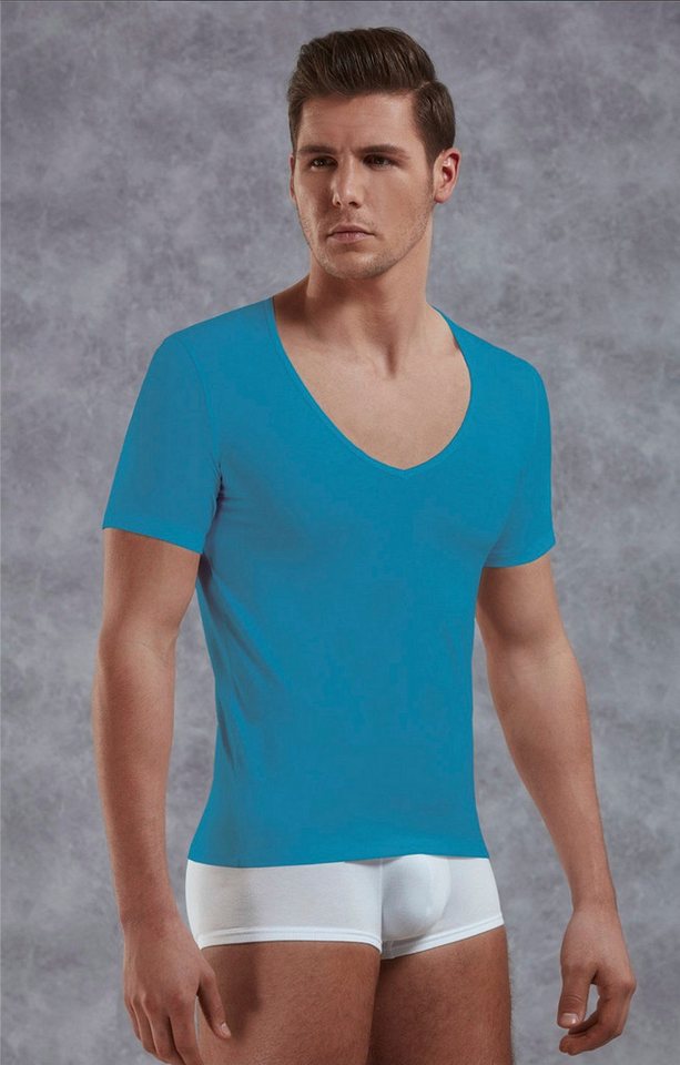 DOREANSE V-Shirt Herren Slim Fit T-Shirt mit tiefem V-Ausschnitt 2820 von DOREANSE