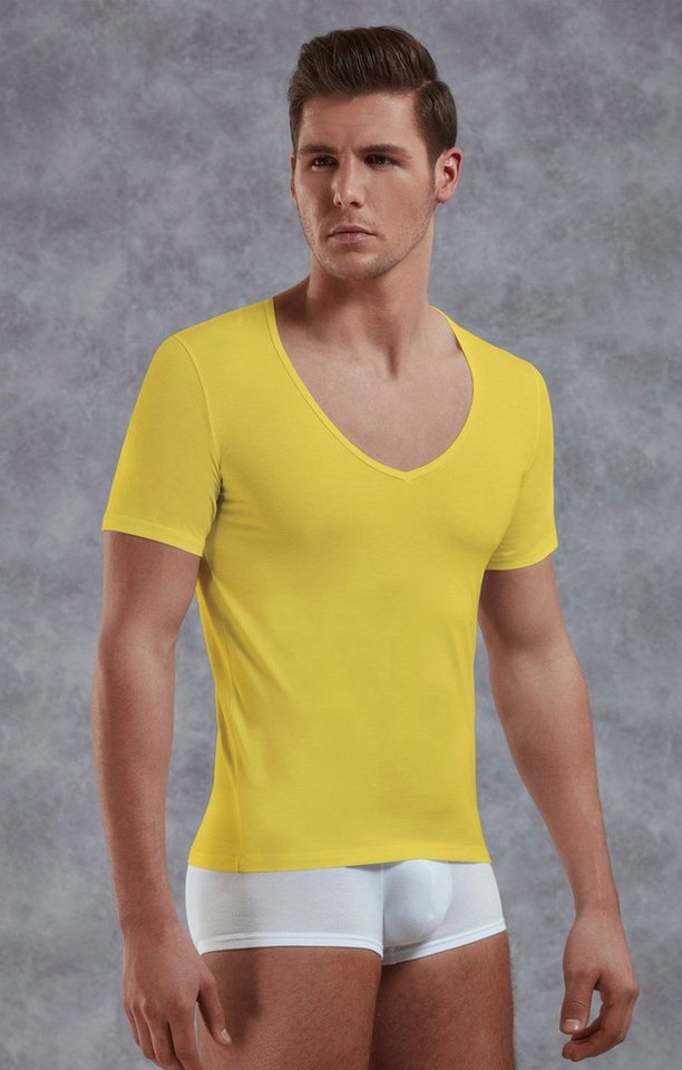 DOREANSE V-Shirt Herren Slim Fit T-Shirt mit tiefem V-Ausschnitt 2820 von DOREANSE