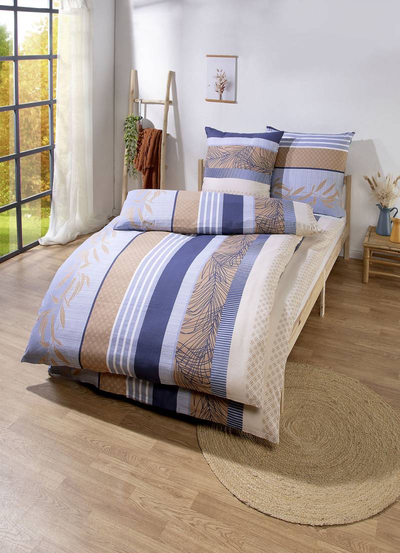 Bettwäsche-Garnitur, Größe 112 (80x80 cm + 135x200 cm), Blau von DORMISETTE