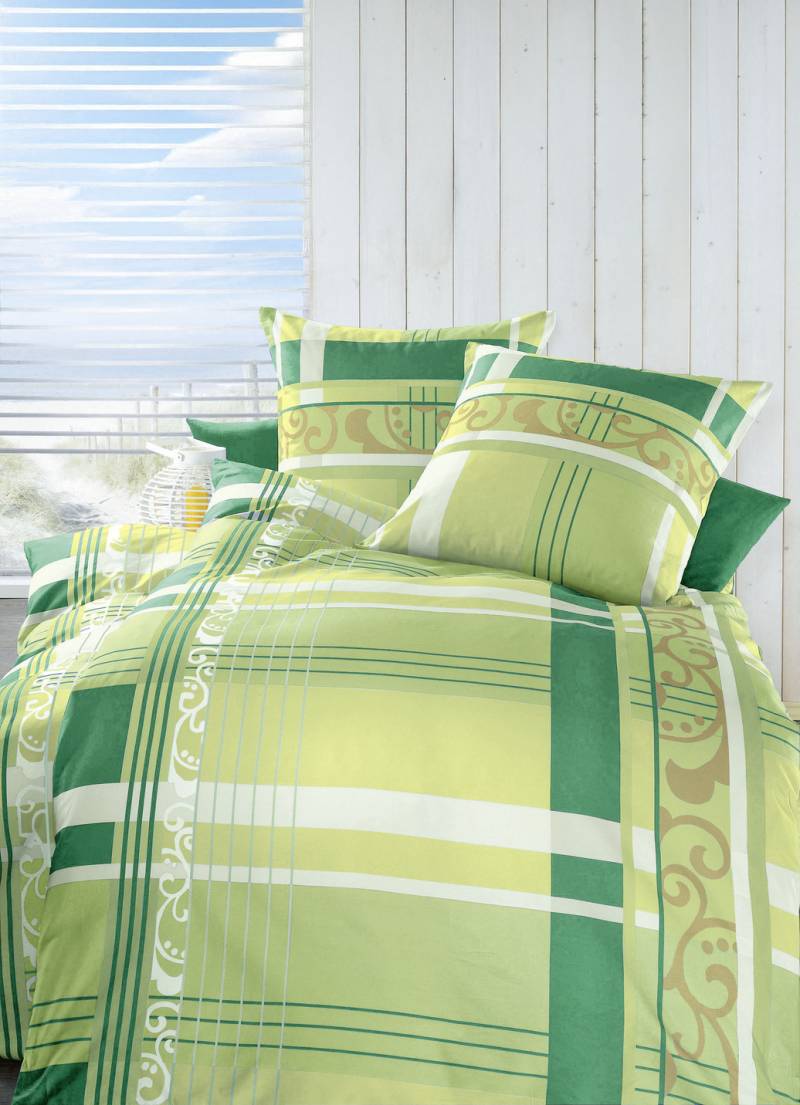 Bettwäsche-Garnitur in verschiedenen Qualitäten, Größe 114 (80/80 cm + 155/200 cm), Qualität Renforcé, Grün von DORMISETTE