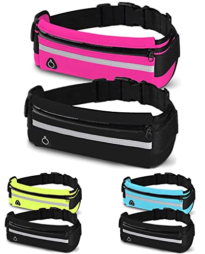 DORNNA® 2x1 Laufgürtel für Handy – Lauftasche für Herren und Frauen, Hüfttasche, Sportgürtel, Running Belt zum Joggen, Laufen, Sport, Fitness. (Rosa und Schwarz) von DORNNA