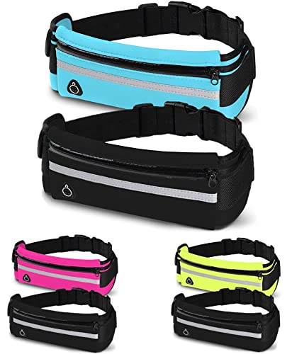 DORNNA® 2x1 Laufgürtel für Handy – Lauftasche für Herren und Frauen, Hüfttasche, Sportgürtel, Running Belt zum Joggen, Laufen, Sport, Fitness. (Schwarz und Blau) von DORNNA