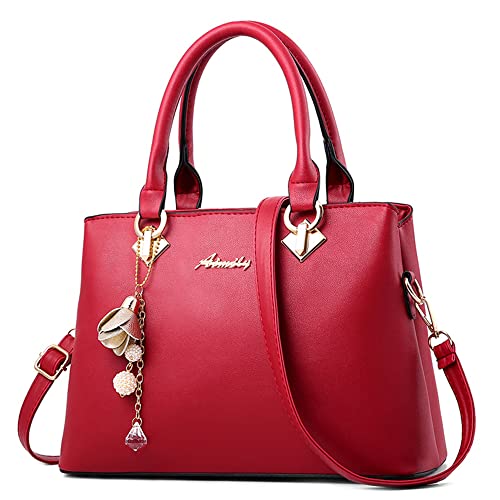DORRISO Damen Handtasche Mittelgroß – Elegant & Praktisch mit Abnehmbarem Schulterriemen, Wasserabweisend PU Leder, für Alltag, Arbeit und Shopping (Bordeaux) von DORRISO