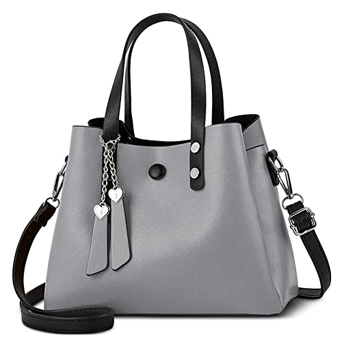 DORRISO Damen Handtasche Mode Ornamente Umhängetasche Abnehmbarem Schulterriemen Reisen Casual Elegantes Top Griff Design Tasche für FrauenGrau von DORRISO